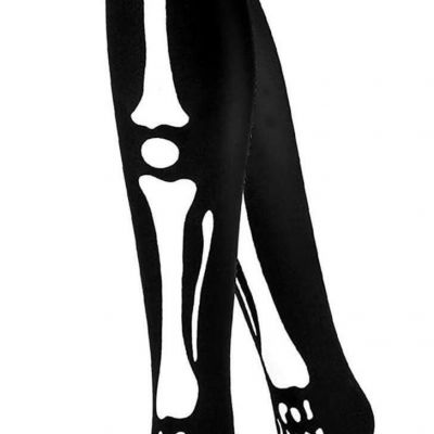 Skeleteen Skeleton Thigh High Socks - Goth Costume Bone Over The Knee High Sock