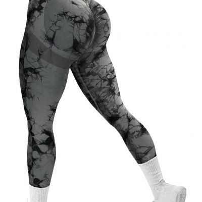 Women'S Scrunch Butt Lifting Leggings Seamless Tie Dye Workout Leggings Gym High