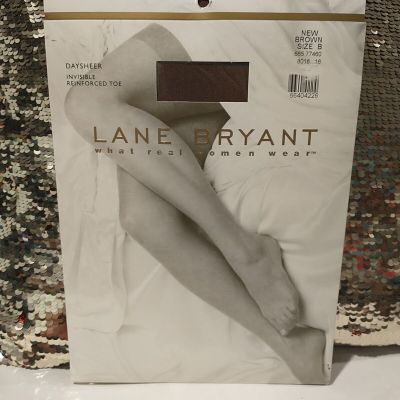 Lane Bryant Real Women Wear DaySheer Invisible Reinforced Toe New Brown Size B