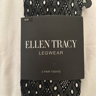 Ellen Tracy Tights S/M Black Sexy Rock & Roll  2 Pair