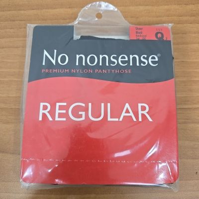 No Nonsense Regular Pantyhose Reinforced Panty & Toe Q2 Sheer Black 1 pair