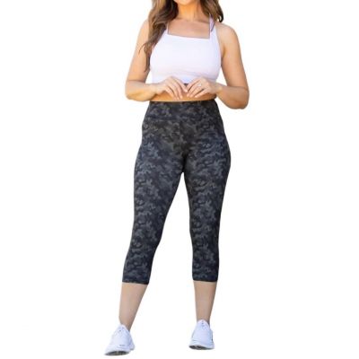 Julia Rose capri leggings with pockets in Army Camo