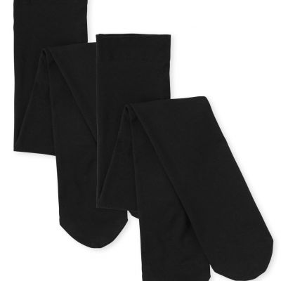 Girls 2-pack Tights Black -2 Pack 8-10 US