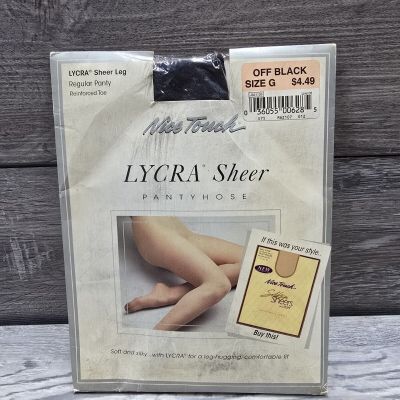 Sears Nice Touch LYCRA Sheer Leg Regular Pantyhose Off Black 1 Pair Size G