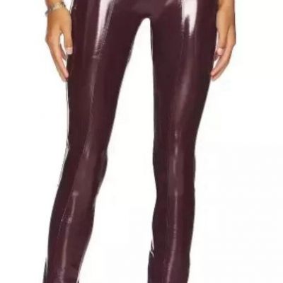 SPANX Faux Patent Leather Leggings -2030lQ -Ruby- Small Petite NWT*