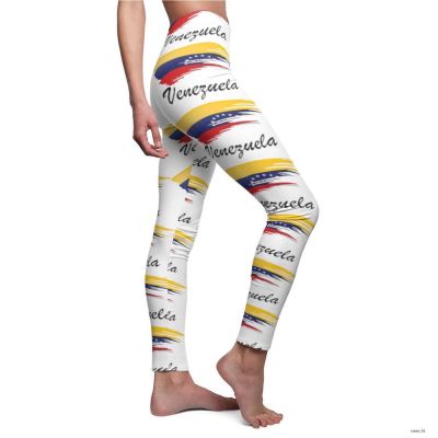 Venezuela Flag Women's Cut & Sew Casual Leggings, Workout Tight Leggings