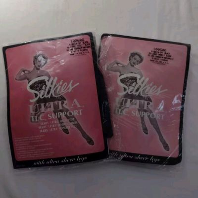 Silkies Ultra TLC Support 2XL Off Black 2 Pair NEW Sealed