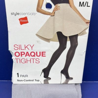 Tights Hanes Style Essentials Silky Opaque Size Gray Non Control Top