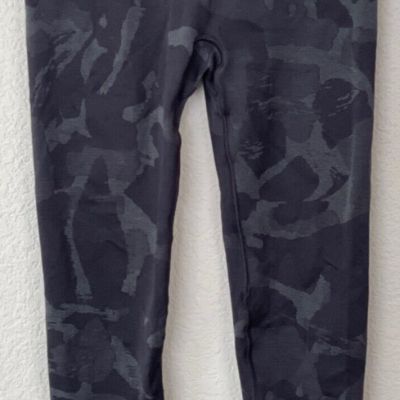 GYMSHARK Wms L Black Camo Seamless High Waisted Leggings Scrunch Bum Pre-Own