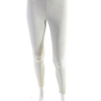 J Brand Womens Leather Darted Elastic Waist Fashion Leggings Cream Size XS