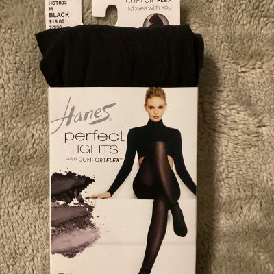 Hanes Perfect Tights Comfortflex X-Temp Opaque Black Size M New