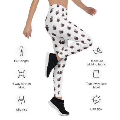 Athletic Floral Print Leggings for workout walking gym school casual