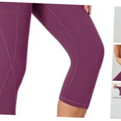 Capri Leggings for Women High Waisted Capri X-Small Capri Magenta Purple