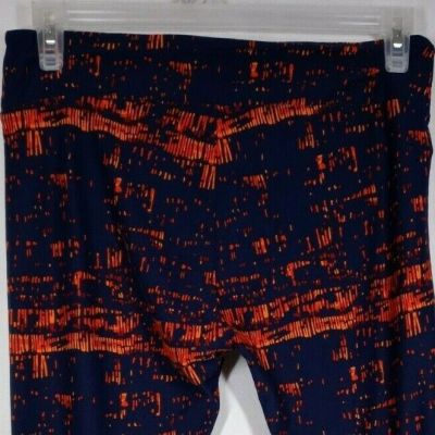 New LuLaRoe Tall & Curvy Leggings Black With Bright Orange Designs