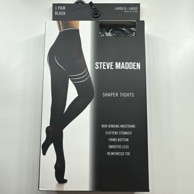 STEVE MADDEN SHAPER TIGHTS 1 PK BLACK SZ M/L Flattens Stomach/Firms Bottom NIP