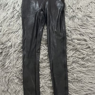 SPANX Faux Leather High Rise Leggings Black Women’s Size S