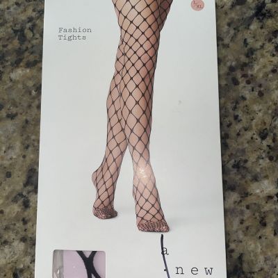 NIP Women A New Day Stockings Fashion Tights Black Fishnet High Waist US L/X