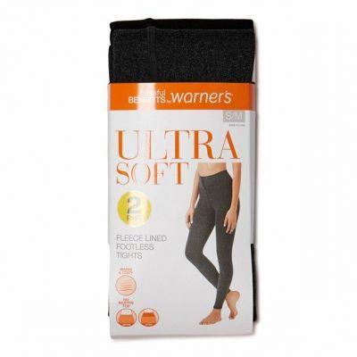 Blissful Benefits Warner's Women's Footless Fleece Lined Tights, 2 Pack