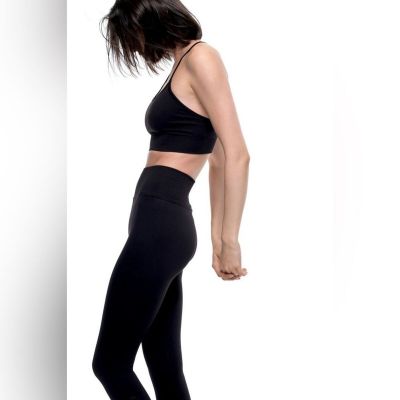 Avocado Black Athletic Full Length Compression Running Workout Leggings