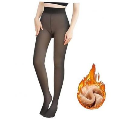 2025 Newest More Warmth Women Fleece Lined Tights Small Black Thick Fleece 250g