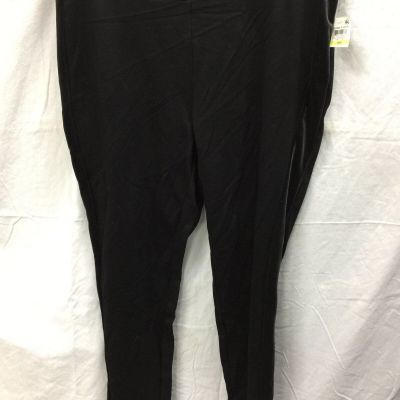 STYLE CO VELVET STRIPE LEGGING DEEP BLACK 18W