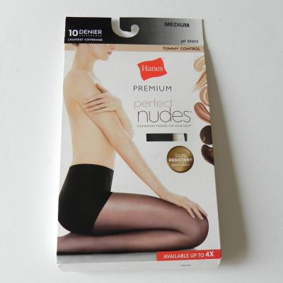 Hanes Premium Perfect Nudes 10 Denier Jet Black Size M