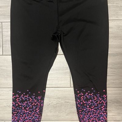 Reebok Womens Leggings Size 2X Black Stretch Skinny Leg Activewear Pull On