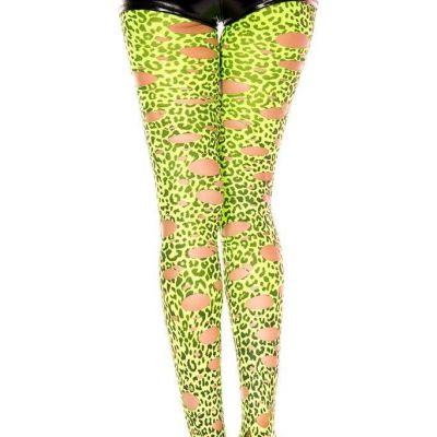 sexy MUSIC LEGS cutout LEOPARD print LEGGINS footless TIGHTS stockings PANTYHOSE