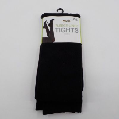 MIXIT PLUSH FLEECE LINED TIGHTS FOOTED SZ M/L BLACK 5'5