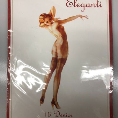 ELEGANTI Fully Fashioned Stockings - White Cuban Size S- 15 Denier NEW stock