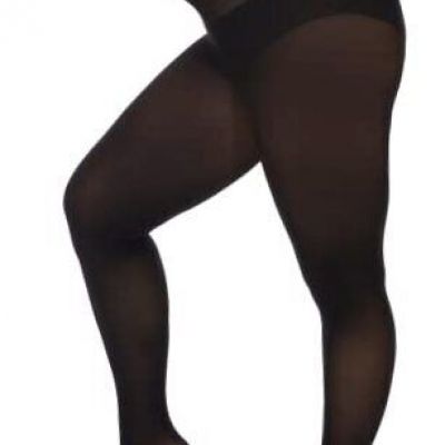 Women's Oversize Plus Size Tights 80D Soft Microfiber Semi 4X-Large Black