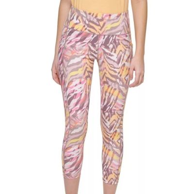 Calvin Klein Performance Printed High-Rise 7/8 Leggings pants Pursuit Sunstone