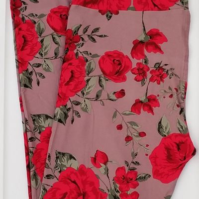 OS LuLaRoe One Size Leggings Beautiful Roses Floral NWT W40 New