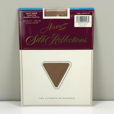 Hanes Silk Reflections Pantyhose Ctrl Top Sandalfoot 717 - AB Little Color 1994