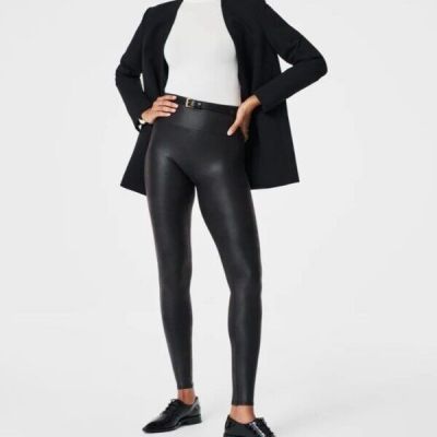 Faux Leather Leggings Black Women’s Size Large High Rise