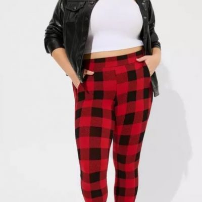 Torrid Size 1 Full Length Signature Waist Pocket Legging. Red Plaid. New