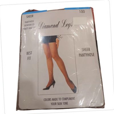 Diamond Legs Sheer Black Pantyhose Size M/L