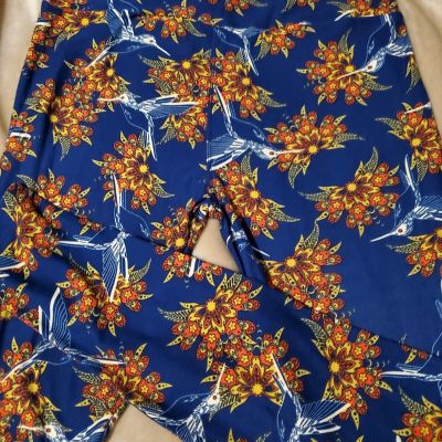 LuLaRoe TC Blue Leggings HTF Humming Birds