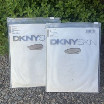 DKNY Skin Control Top Pantyhose 2 Pairs Fog and Vapor Size Tall