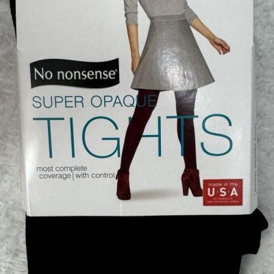 NWT No Nonsense Super Opaque Control Top Tights Black XXL Slimming Brand New