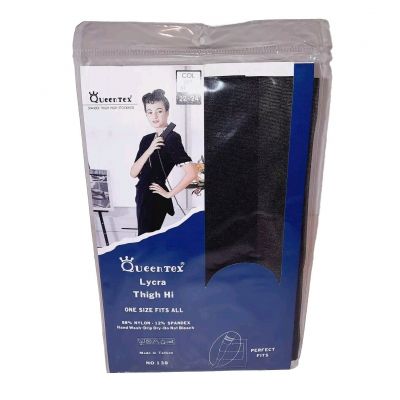 QueenTex Queen Tex Spandex Lycra Thigh High Stocking Hose Off Black ONE SIZE