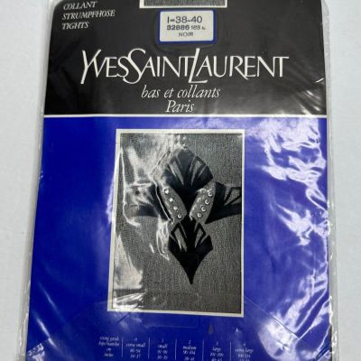 SEALED VTG YVES SAINT LAURENT Collant Strumpfhose Stockings TIGHTS crystals LOGO