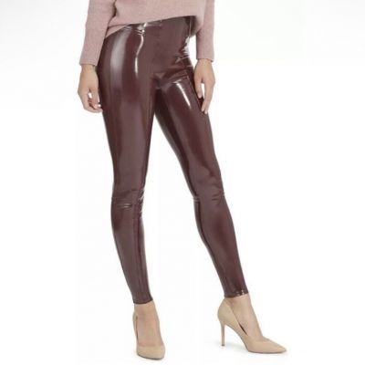 SPANX Faux Patent Leather Liquid Gloss Leggings Ruby Size Medium NWT 20301R $110