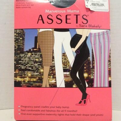 Marvelous Mama Assets by Blakely BLACK Maternity Opaque Tights Sz 1 NEW