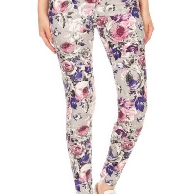 FASHNZFAB Women's 5-inch Long Yoga Style Banded Lined Floral Printed Knit