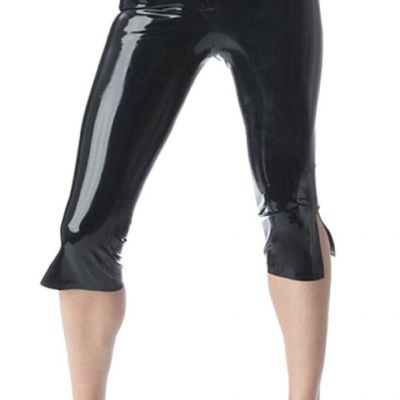 Latex Gummi Rubber Catsuits Black Capri Pants Trousers 0.4mm | Small