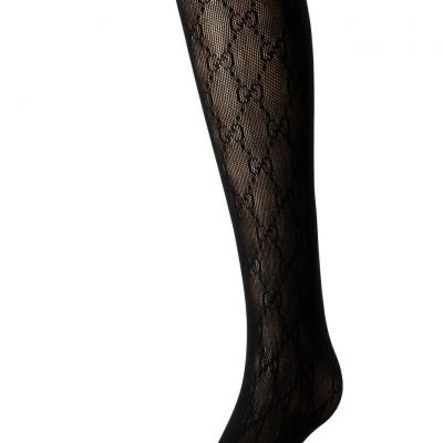 Gucci Women's Black Guccisima Print Stretch Pantyhose Tights One Size