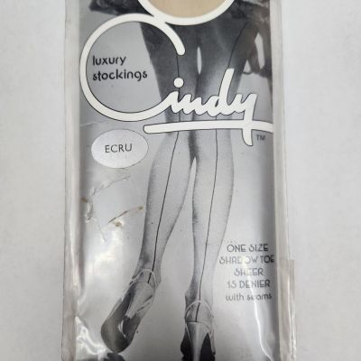 Cindy Luxury Stockings, OS, Shadow Toe, Sheer, 15 Denier w/Seams