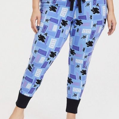 Torrid Disney Pixar Monsters Inc Print Blue Sleep Pants Size 00 Medium 10 NWT