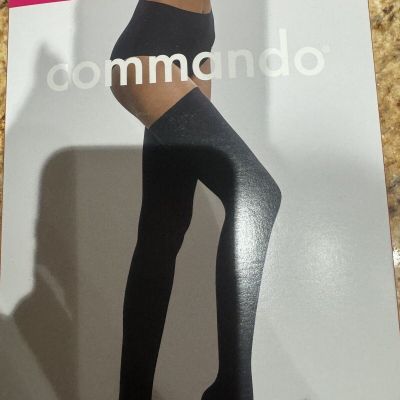 Commando Up All Night Opaque Thigh High HTH01 Black. M/l